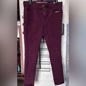 American Eagle Outfitters, Maroon Pants Size 10, Super Stretch X